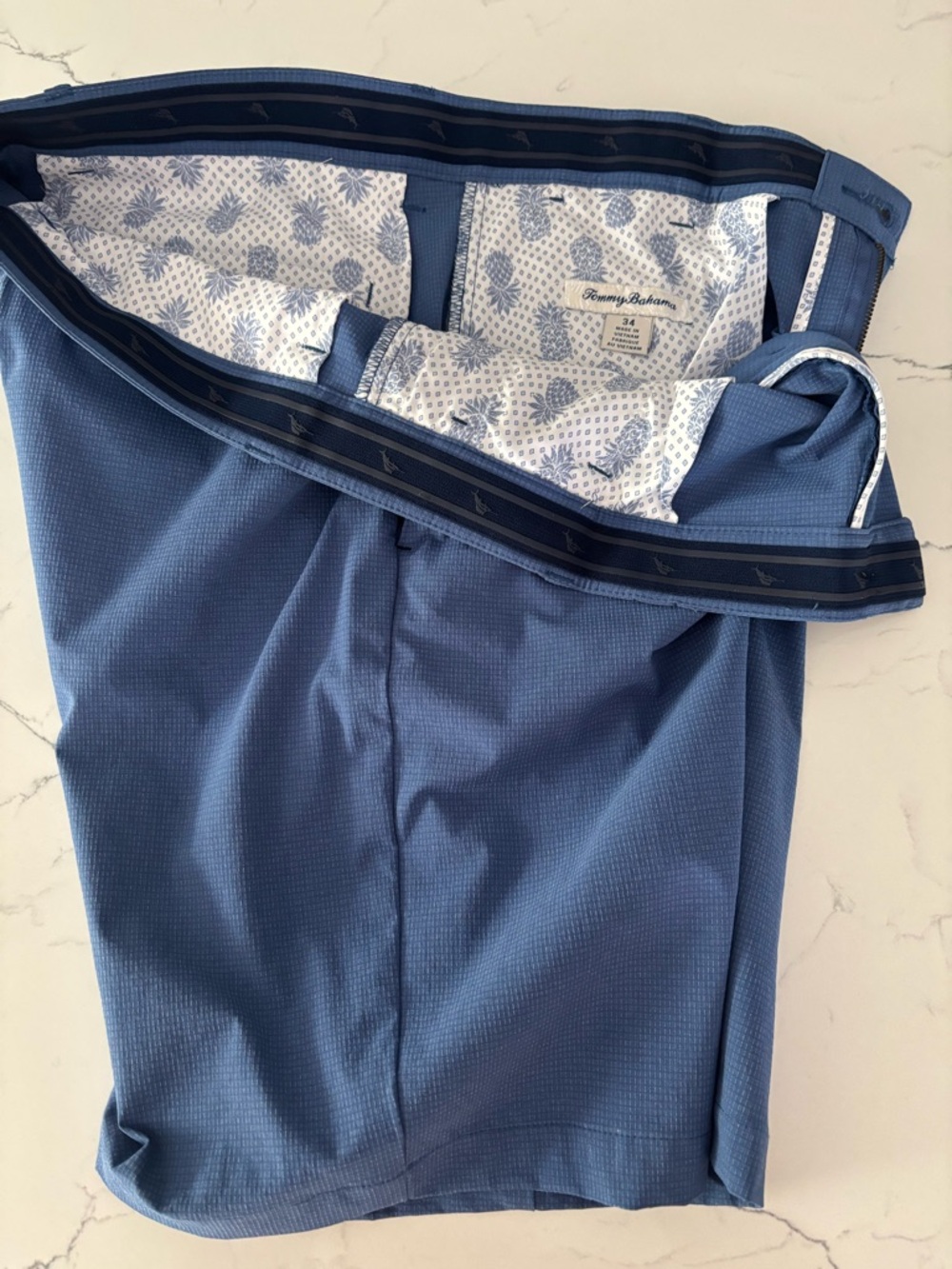Tommy Bahama Navy-Blue Pineapple Lined Shorts